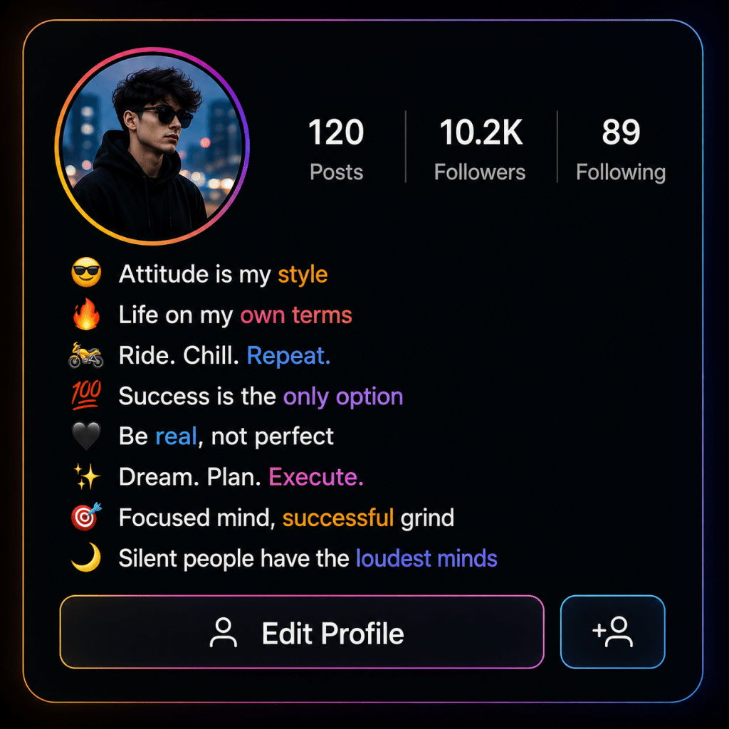 100+ Instagram Bio for Boys Stylish, Cool, Attitude and Unique Ideas 